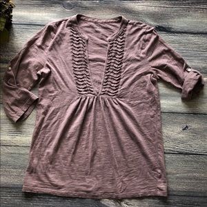 LOFT V-neck knit top dusty lavender lilac sz Small